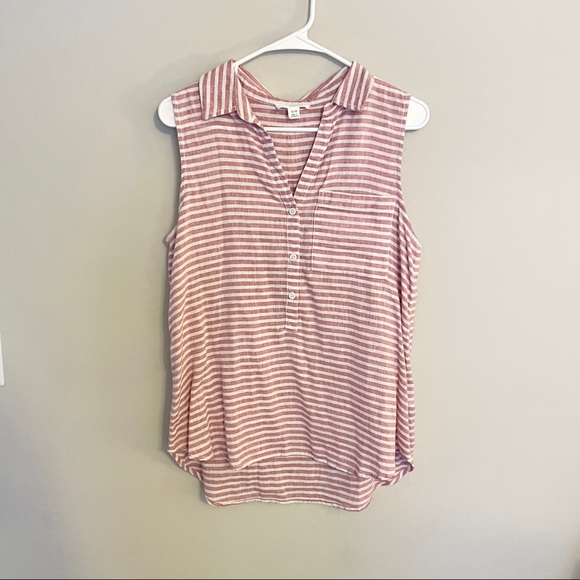 beachlunchlounge Tops - NWOT BeachLunchLounge Striped Linen Tank